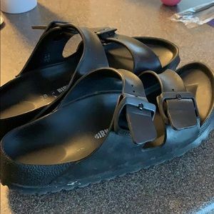 Black rubber Birkenstock’s
